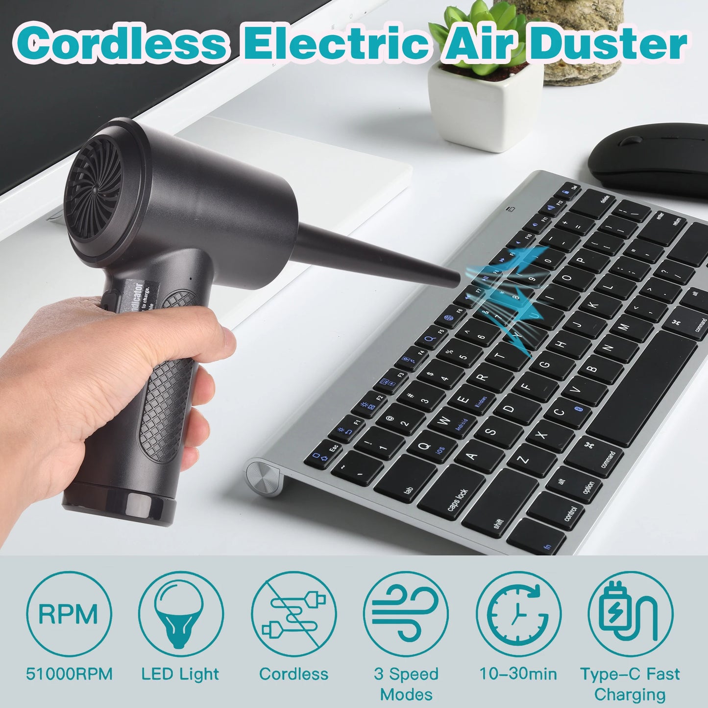 Soplador de Aire Portátil para Teclados y PC